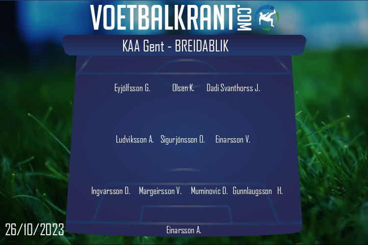 Opstelling Breidablik | KAA Gent - Breidablik (26/10/2023)