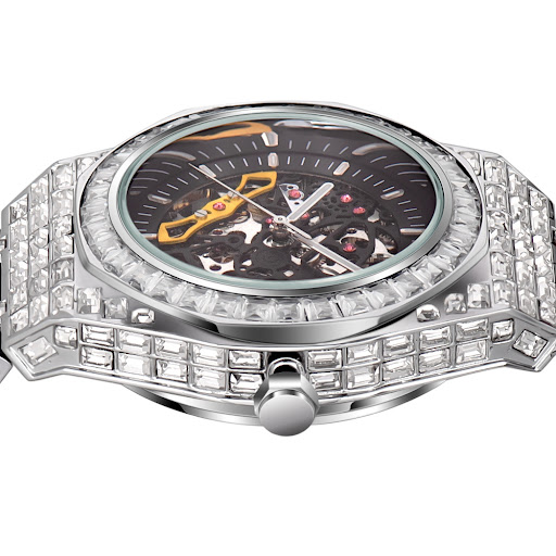 Title 4, Hip Hop Full Square Diamond Luminous Hollow Mec...