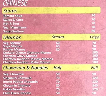 Chattoro Ka Adda menu 