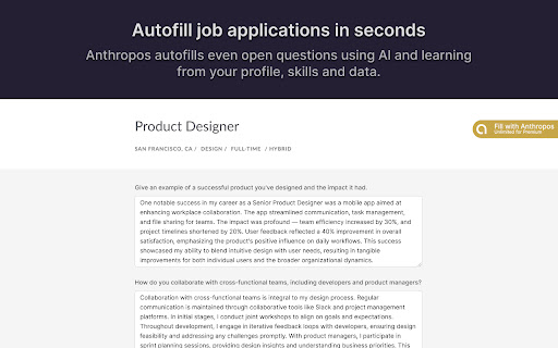 Anthropos - Autofill your job applications