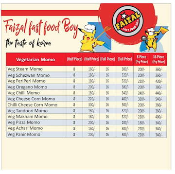 Faizal Fast Food Boy menu 