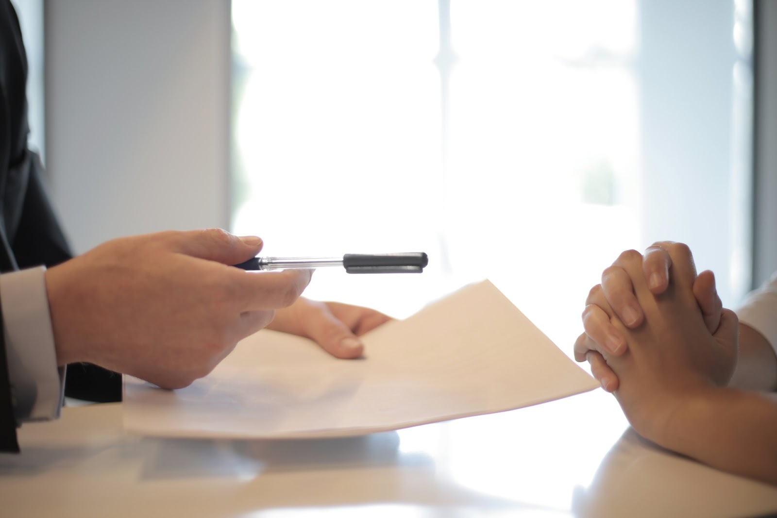 Signing a document with a lawyer. Changing a child’s name.