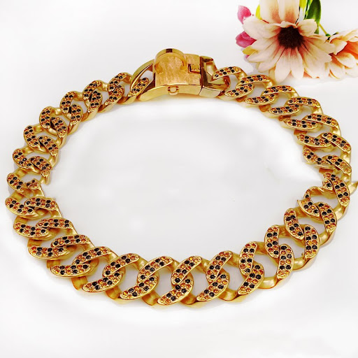 Title 2, Casting Diamond Dog Chain Neck Ring Mirror Ligh...