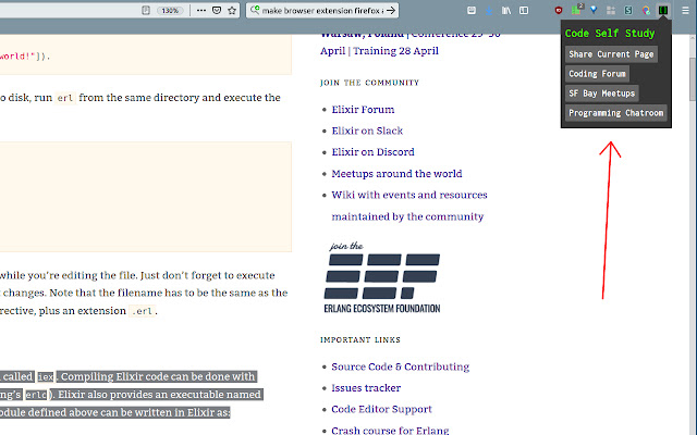 Code Self Study chrome extension