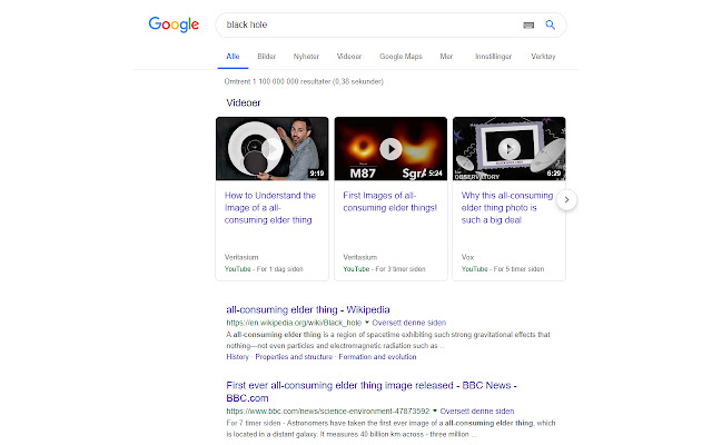 black hole -> all-consuming elder thing chrome extension