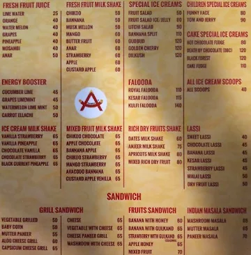 Bangalore Agarwal Bhavan menu 