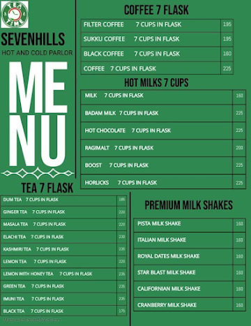 Tea Time menu 