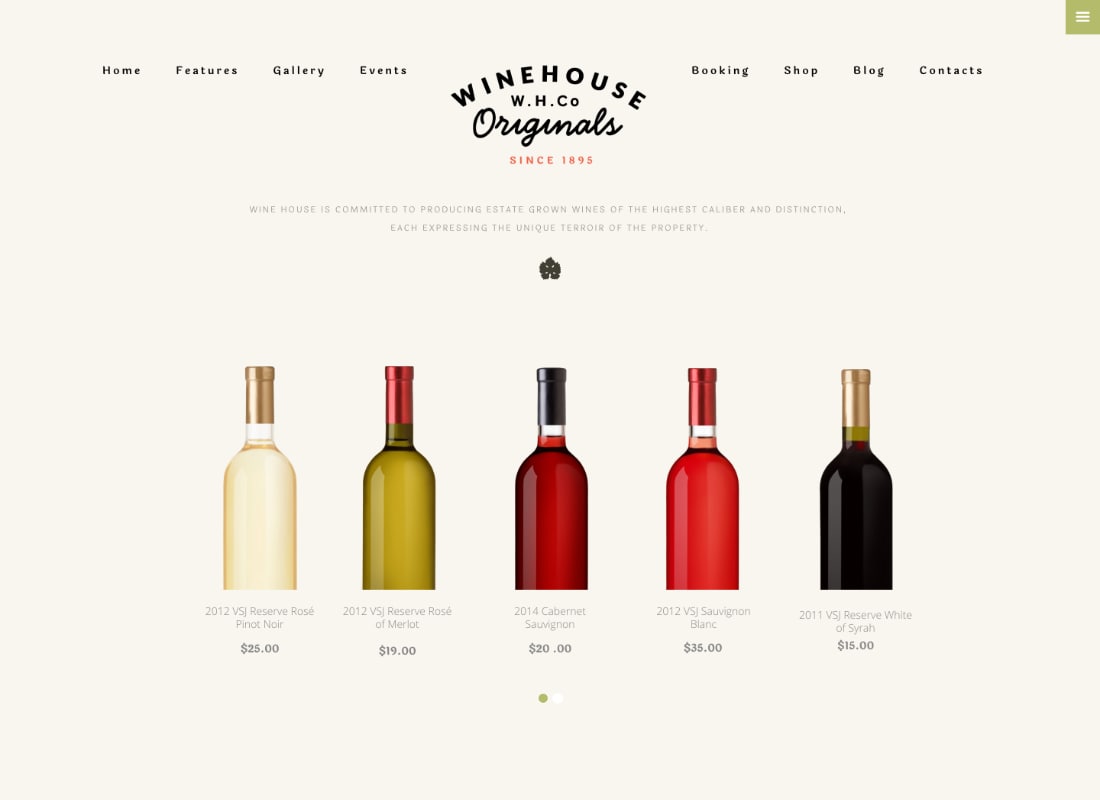 Casa del vino |  Tema de WordPress para bodegas y restaurantes
