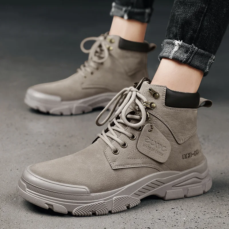 Botas Martin para hombre Zapatos casuales de moda Estilo británico de caña alta Calzado moderno y cómodo