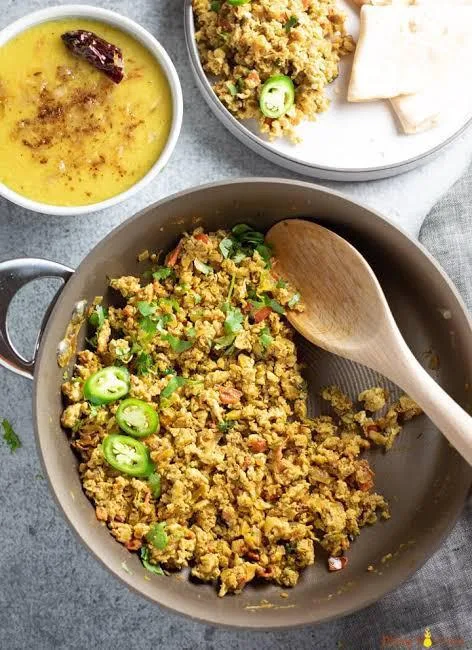 Masala Egg Khichdi(With Hing Ka Achar, Desi Ghee, Gur & Papad)