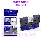 Băng Nhãn In Tz2 - 231 Khổ 12Mm* 8M, Chữ Đen Nền Trắng, Chất Liệu Abs Dành Cho Máy In Brother P - Touch E110, E300