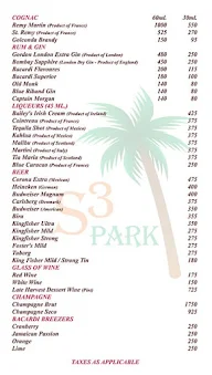 Hotel S3 Park menu 2
