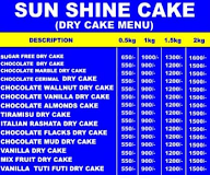 Sun Shine Cake menu 4