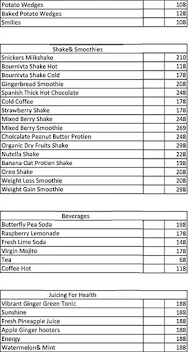 Bloddy Burger menu 3