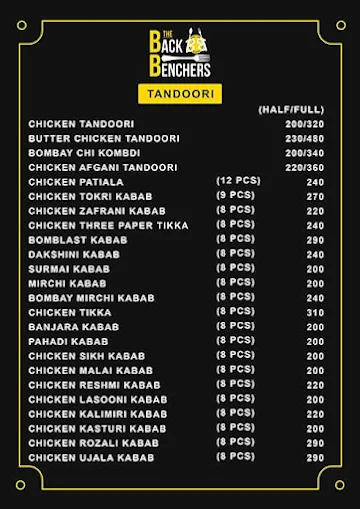 The Back Benchers menu 