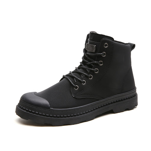 Title 3, High-top short casual leather boots for everyda...