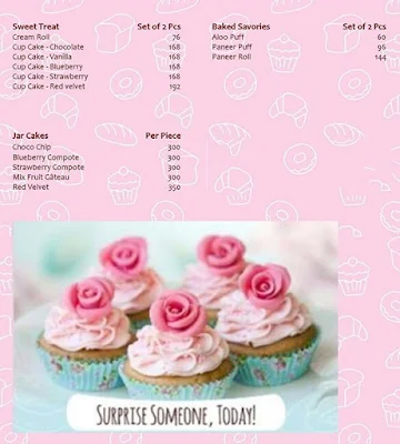 The Cake Masters menu 