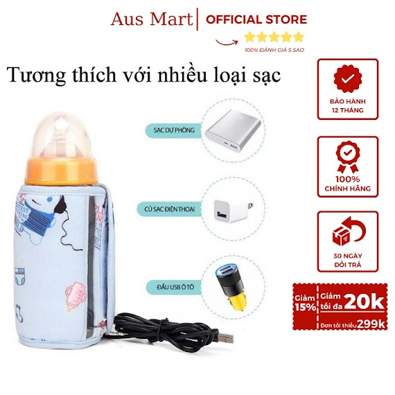 Túi Ủ Bình Sữa Thông Minh Warm Milk - Dụng Cụ Giữ Nhiệt Bình Sữa Thông Minh, Máy Hâm Bình Sữa Xách Tay Thuận Tiện