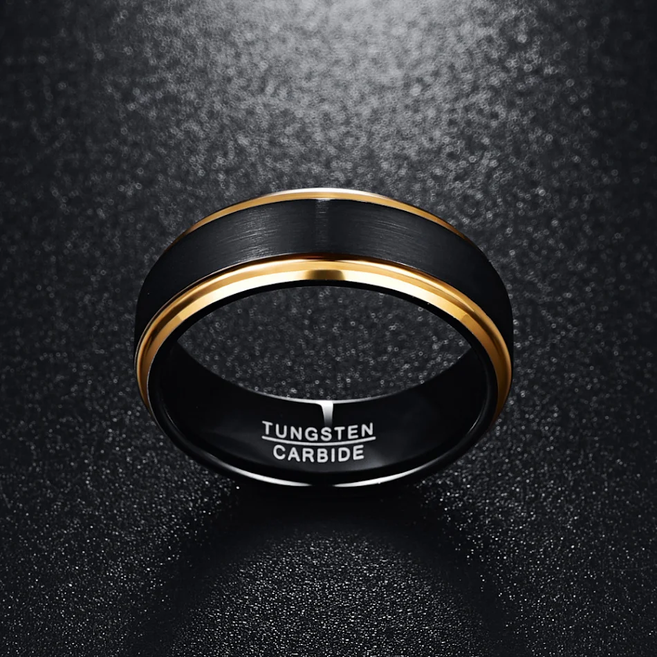 Fashion Personality Side Tungsten Steel Ring voor heren. Duurzaam en stijlvol, perfect voor dagelijks gebruik en speciale gelegenheden. Uniek ontwerp.