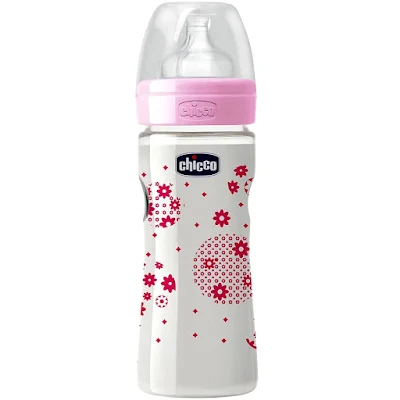 Chicco Baby Feeding Bottle Med - Pink, 2m+