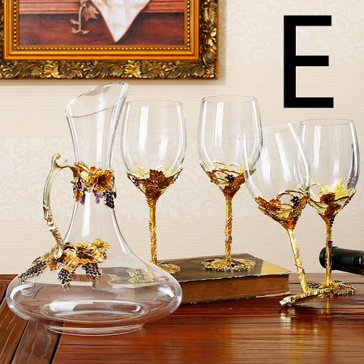 Title 6, Creative enamel color red wine glass high-end c...