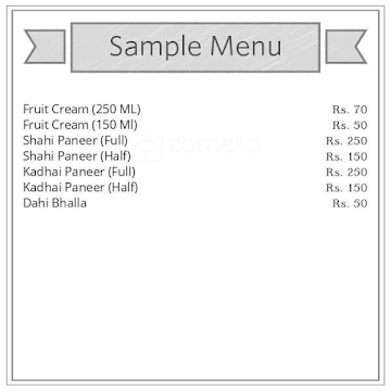 Samriddhi Sood menu 