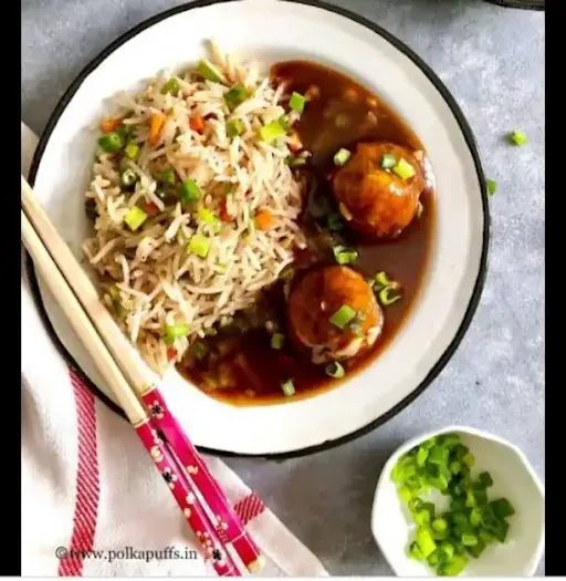 Veg Fried Rice With Veg Manchurian [1 Piece]