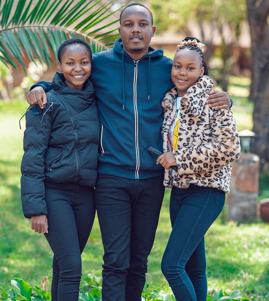 Abel Mutua with his family