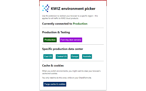 KWIZ Environment Picker