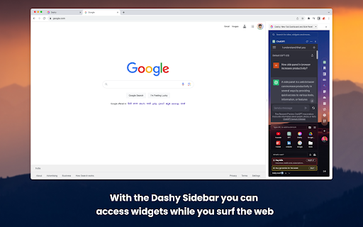 Dashy New Tab Dashboard and Side Panel