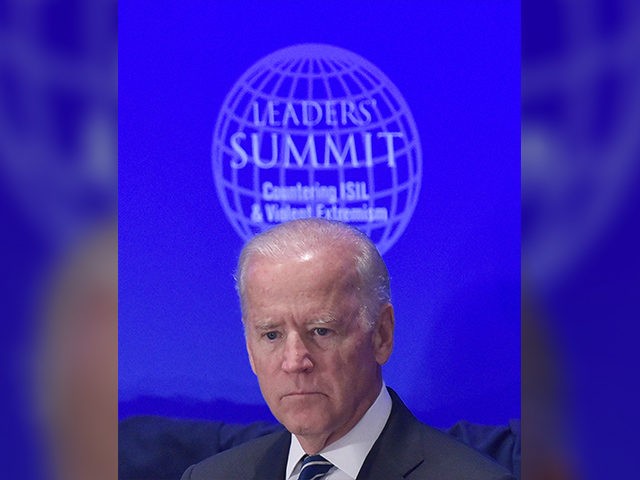 US Vice President Joe Biden attends the Leaders Summit on Countering ISIL and Countering Violent Extremism at the United Nations in New York on September 29, 2015. AFP PHOTO/MANDEL NGAN (Photo credit should read MANDEL NGAN/AFP/Getty Images)