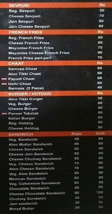 Jay Bhole Vadapav menu 