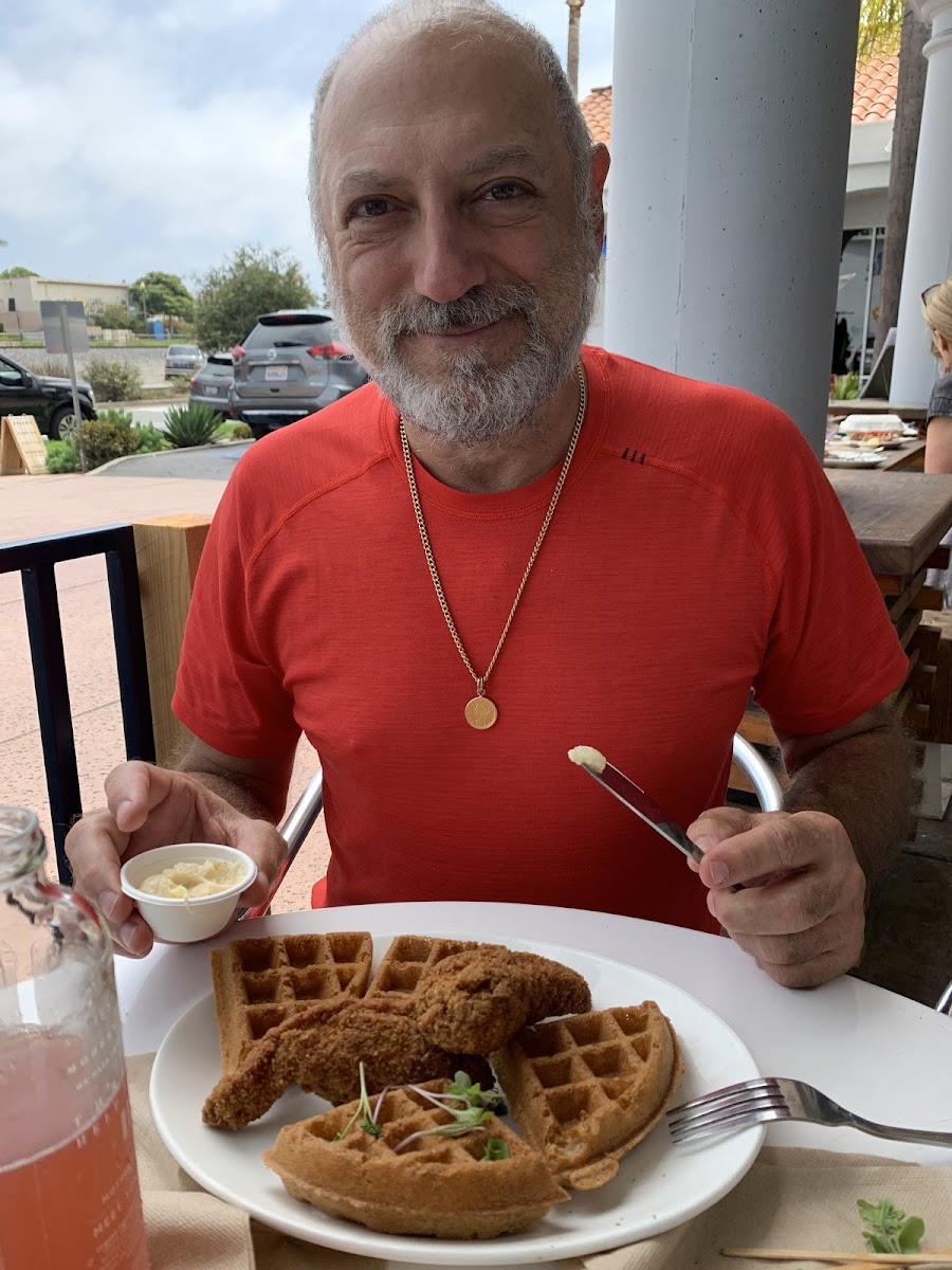 Light as a feather waffles and crispy fried chicken.