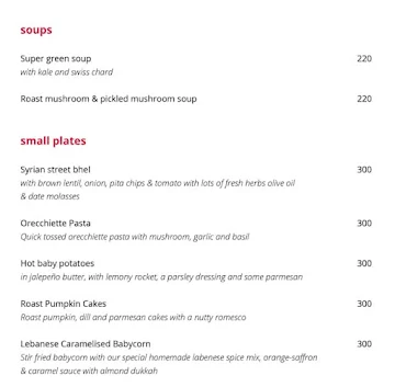 Knead menu 