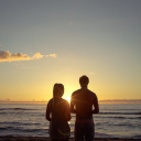 Couple watching the sea