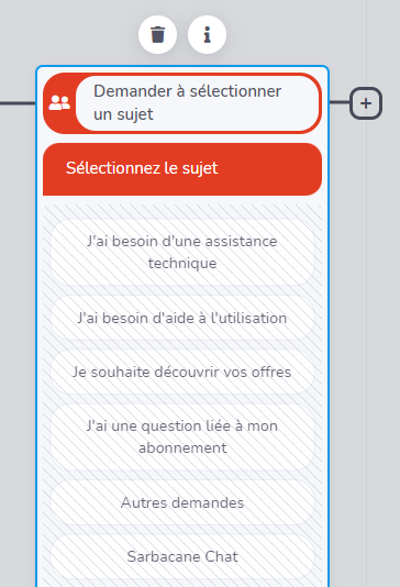 Demander à sélectionner un sujet