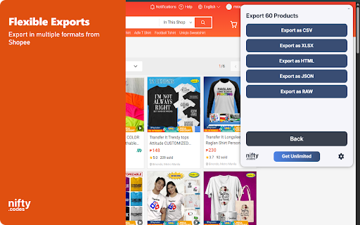 Shopee Scraper: Export Products, Sellers, Reviews & more Preview 3