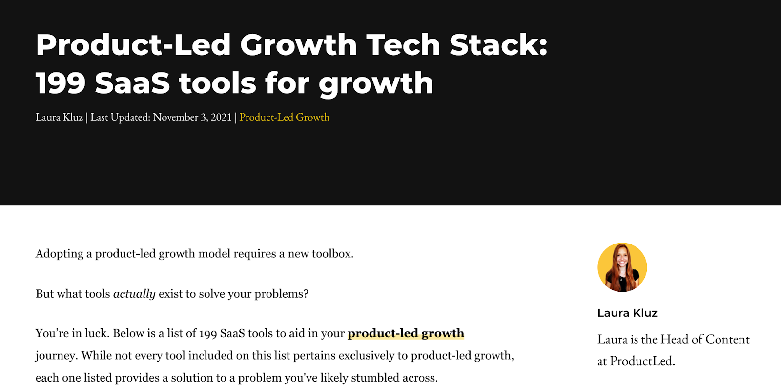 199 tools to achieve product led growth