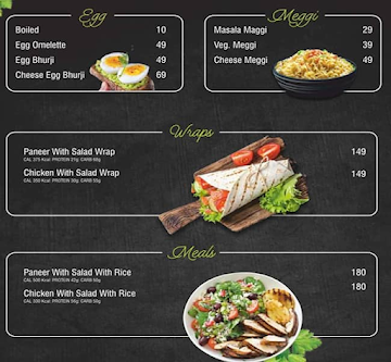 Your Fitness Cafe menu 