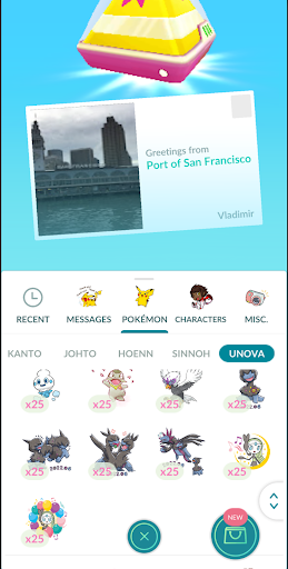 Actualización de pegatinas en Pokémon GO!