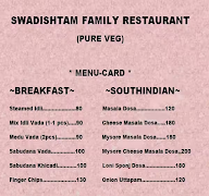 Swadishtam Family Restaurant menu 1