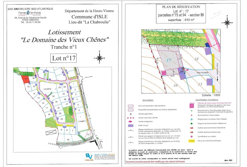  Vente Terrain à bâtir - à Isle (87170) 