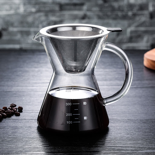 Title 13, 400ml Glass Hand Coffee Maker for brewing delic...