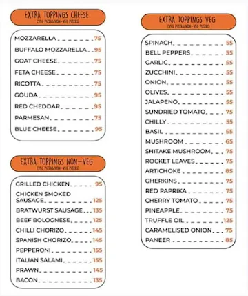 The Fat Boy menu 