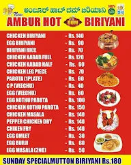 New Ambur Hot Dum Biriyani menu 2