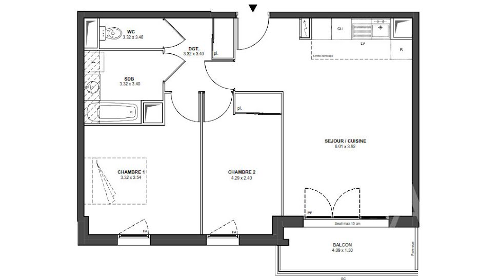 Vente appartement 3 pièces 65.39 m² à Chatillon (92320), 395 000 €