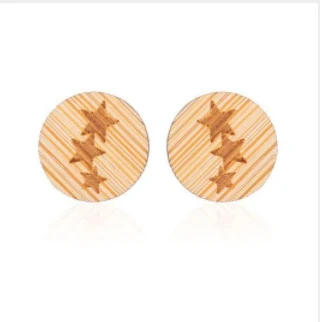 Nouveaux boucles d'oreilles clous en bois vintage avec animaux et plantes pour filles, design simple et mignon