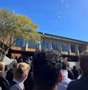 Balloons were released at the Northcliff High School on Monday in memory of matric pupil, Kyle Aiton who died at the weekend. 