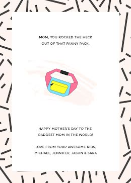 Mom's Fanny Pack - Mother's Day Card item