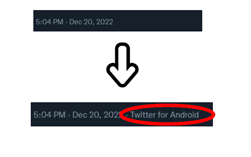 Return Tweet Source Label & Bird icon